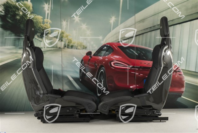 Schalensitze, Carbon, Leder+Alcantara, Schwarz, Naht in Silber, GT4 Schriftzug, Satz, L+R