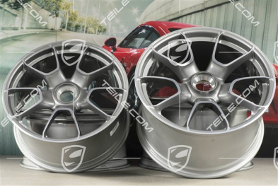 20"+21" Turbo S Exclusive Design Felgensatz, 9,5J x 20 ET44 + 12J x 21 ET70, Platinsilber