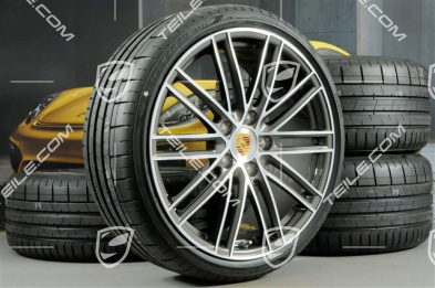 20" Turbo IV Sommerräder Satz, Felgen 8,5J x 20 ET57 + 10,5J x 20 ET47 + Sommerreifen 235/35 ZR20 + 265/35 ZR20, mit RDK-Sensoren