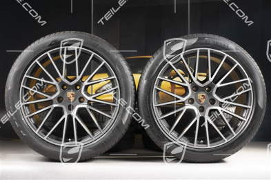 21" koła letnie Cayenne RS Spyder, komplet, felgi 9,5J x 21 ET46 + 11,0J x 21 ET58 + NOWE opony letnie Pirelli P Zero 285/40 R21 + 315/35 R21, z czujnikami ciśnienia