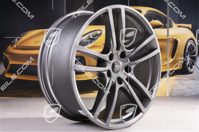 21" Felgensatz Cayenne Turbo, 11J x 21 ET58 + 9,5J x 21 ET46, Platinum-Seidenmatt