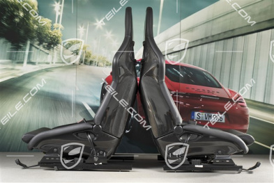 Bucket seats, collapsible, heating, leather, black, L+R