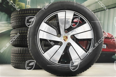 19" koła zimowe Taycan S, komplet, felgi 8J x 19 ET50 + 10J x 19 ET47, opony zimowe Continental 225/55 R19 + 275/45 R19