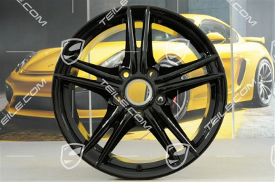 18-inch wheel rim set Boxster S II, 8J x 18 ET57 + 9J x 18 ET43, czarny wysoki połysk