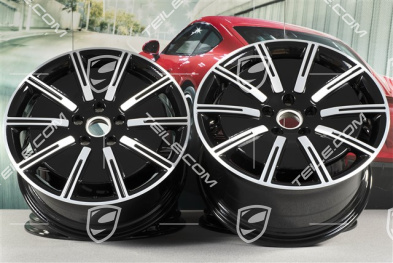 20" komplet felg Sport Aero, 9J x 20 ET54 + 11J x 20 ET60, czarny wysoki połysk + frezowana powierzchnia