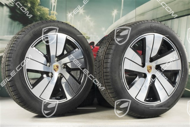 19" koła zimowe Taycan S, komplet, felgi 8J x 19 ET50 + 10J x 19 ET47, opony zimowe Continental 225/55 R19 + 275/45 R19