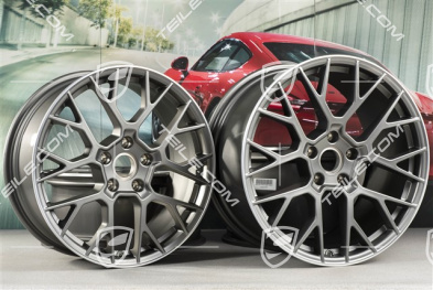 20+21" Felgensatz RS Spyder, Felgen: vorne 8,5J x 20 ET53 + hinten 11,5J x 21 ET67, platinum-seidenmatt
