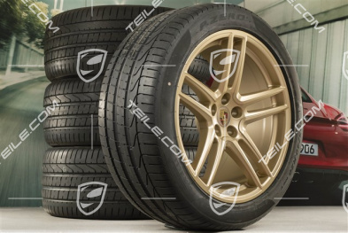 20-inch Turbo summer wheels set, rims 9J x 20 ET26 + 10J x 20 ET19 + NEW Pirelli summer tyres 265/45 R20 + 295/40 R20, Aurum, with TPMS