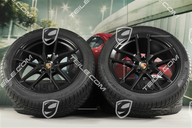 20" "Macan S" Winterräder Satz, Felgen 9J x 20 ET26 + 10J x 20 ET19, Pirelli Winterreifen 265/45 R 20 + 295/40 R 20, schwarz seidenmatt, mit RDK-Sensoren