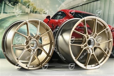 20+21" Carrera GTS lightweight alloy wheel rim set, wheels 8.5J x 20 ET50 + 11.5J x 21 ET79, in Neodyme