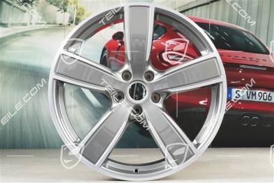 22" Komplet felg Cayenne Sport Classic, 10J x 22 ET48 + 11,5J x 22 ET61, platynowy srebrny, standard SUV