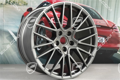 21" Felgensatz Cayenne RS Spyder, 11J x 21 ET58 + 9,5J x 21 ET46, Platinum Seidenmatt