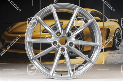 20+21" Komplet felg Carrera S, felgi: przednie 8,5J x 20 ET53 + tylne 11,5J x 21 ET67, srebrny brylantowy chrom