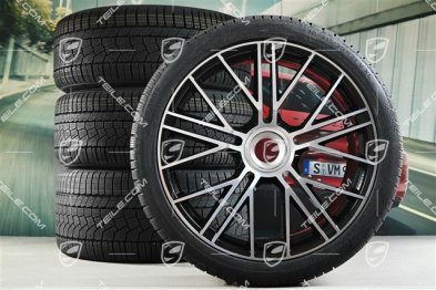 21-inch Panamera Turbo S Winter wheel set, central lock, wheel rims 9,5J x 21 ET71 + 10,5J x 21 ET71 + NEW Continental Winter Contact TS860 S winter tyres 275/35 R21 + 315/30 R21, black high gloss