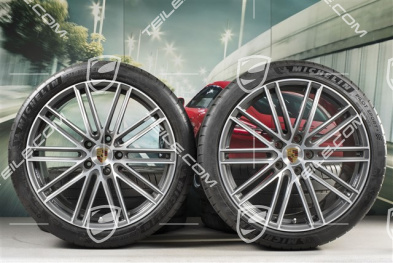 21" Turbo IV Sommerräder, Felgen 9,5J x 21 ET71 + 11,5J x 21 ET69 + Michelin Sommerreifen 275/35 ZR21 + 325/30 ZR21, mit RDK-Sensoren, nur für Turbo S E-Hybrid
