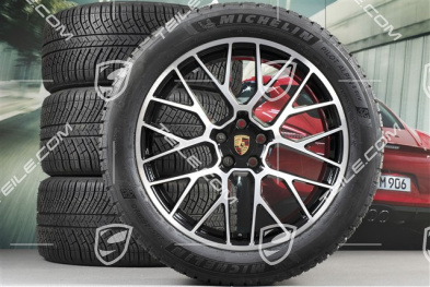 20" "RS Spyder Design" koła zimowe, komplet, felgi 9J x 20 ET26 + 10J x 20 ET19 + opony zimowe Michelin Latitude Alpin 2 265/45 R 20 + 295/40 R 20, z czujnikami ciśnienia, czarny wysoki połysk