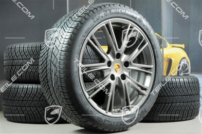 20" Koła zimowe, komplet "Exclusive Design", felgi 9,5 J x 20 ET71 + 10,5 J x 20 ET71 + NOWE opony zimowe Michelin Pilot Alpin 4 275/40 R20 + 315/35 R20, platyna (satyna)