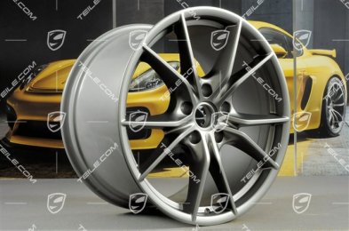 20-inch Carrera S IV wheel rim set, 8,5 J x 20 ET49 + 11,5 J x 20 ET76, Platinum satin-matt