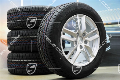 18" Winterräder Satz "Cayenne S" Facelift 2014->, Felgen 8J x 18 ET53 + Dunlop Winterreifen 255/55 R18, mit RDK-Sensoren
