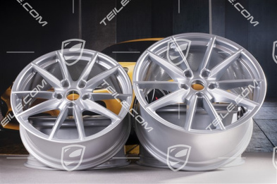 20"+21" Komplet felg Carrera S, 8,5J x 20 ET53 + 11J x 21 ET66, srebrny brilliant chrome