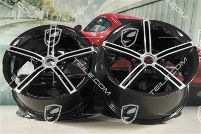 21" Wheel rim set Mission E Design, 9,5J x 21 ET60 + 11,5J x 21 ET66, black high gloss