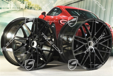 21-inch wheel rim set Cayenne RS Spyder Design, 11J x 21 ET58 + 9,5J x 21 ET46, black high gloss