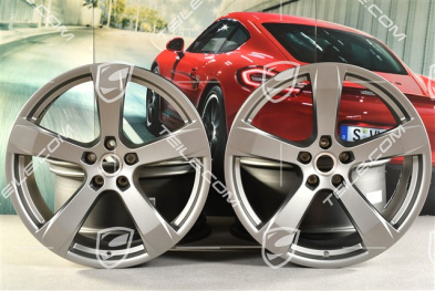 20" komplet felg "Macan Sport", 9J x 20 ET26 + 10J x 20 ET19, platinum satynowy półmat