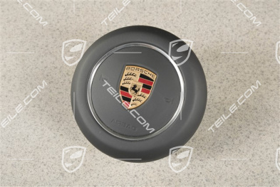 Steering wheel Airbag unit, leather, Black, GT4