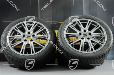 20" Koła zimowe, komplet "Exclusive Design", felgi 9,5 J x 20 ET71 + 10,5 J x 20 ET71 + NOWE opony zimowe Michelin Pilot Alpin 4 275/40 R20 + 315/35 R20, srebrna platyna