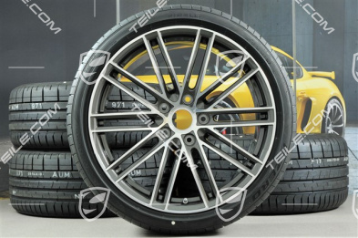 20-inch Turbo IV wheels set, rims 8,5J x 20 ET57 + 10,5J x 20 ET47 + Pirelli summer tires 235/35 ZR20 + 265/35 ZR20, with TPMS