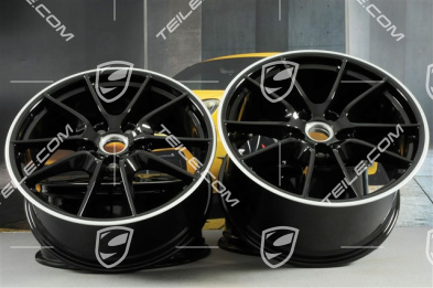 20" Komplet felg Carrera S III, 8,5J x 20 ET51 + 11J x 20 ET52, ramiona felgi czarne