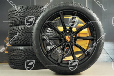 19" Boxster S Winterräder Satz, Felgen 8J x 19 ET57 + 10J x 19 ET45, Michelin Pilot Alpin 4 Winterreifen 235/40 R19 + 265/40 R19, in Schwarz Hochglanz