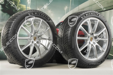 20" koła zimowe Cayenne Design, komplet, felgi 9J x 20 ET50 + 10,5J x 20 ET64 + opony zimowe Michelin 275/45 R20 + 305/40 R20, z czujnikami ciśnienia