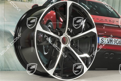 21" Wheel rim set Cross Turismo Design, 9,5J x 21 ET60 + 11,5J x 21 ET66, black high gloss + glossy Surface