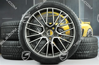 21" koła zimowe Cayenne COUPÉ RS Spyder, komplet, felgi 9,5J x 21 ET46 + 11,0J x 21 ET49 + opony zimowe Pirelli 275/40 R21 + 305/35 R21, z czujnikami ciśnienia