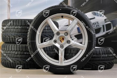 18" Boxster Winterräder Satz, 8J x 18 ET57 + 9J x 18 ET47 + Winterreifen Pirelli Sottozero II 235/45 R18 + 265/45 R18, ohne RDK-Sensoren