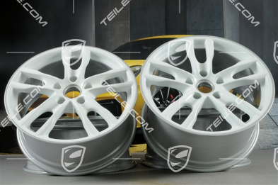 19-inch Boxster S III wheel set, 8J x 19 x ET 57 + 9,5J x 19 x ET 45, wheel spokes in white