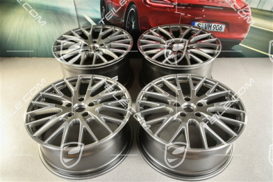 21-inch wheel rim set Panamera Exclusive Design, 9,5J x 21 ET71 + 11,5J x 21 ET69, Platinum Silver Metallic
