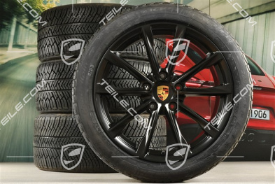 19" Boxster S koła zimowe komplet, felgi 8J x 19 ET57 + 10J x 19 ET45, opony zimowe Michelin Pilot Alpin 4: 235/40 R19 + 265/40 R19, czarny satynowy półmat