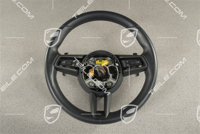 PDK, Multifunction steering wheel, 3-spoke, Leather Graphite Blue