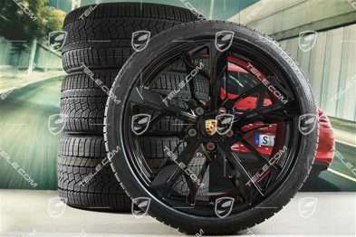 21" Cross Turismo Design Winterräder Satz, Felgen 9,5J x 21 ET60 + 11,5J x 21 ET66 + NEUE Continental Winterreifen 265/35 R21 + 305/30 R21, schwarz hochglanz