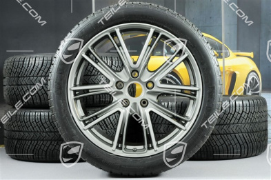 20" Koła zimowe, komplet "Exclusive Design", felgi 9,5 J x 20 ET71 + 10,5 J x 20 ET71 + opony zimowe Michelin Pilot Alpin 4 275/40 R20 + 315/35 R20, srebrna platyna