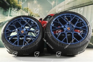20"+21" RS Spyder Design Winterrädersatz, Felgen 8,5J x 20 ET50 + 11J x 21 ET82 + Michelin Winterreifen 245/35 R20 + 305/30 R21, mit RDK-Sensoren, Indigoblau
