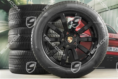 19-inch Cayenne S winter wheel set, rims 8,5J x 19 ET47 + 9,5J x 19 ET54 + NEW Pirelli winter tyres 255/55 R19 + 275/50 R19, with TPMS, black high gloss