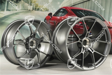 20"+21" GT3 komplet felg, 9,5J x 20 ET46 + 12J x 21 ET45, ciemny srebrny / darksilver