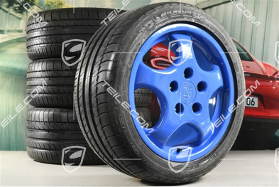 17-inch CUP I wheel set, 7J x 17 ET55 + 9J x 17 ET55 + Michelin summer tyres 225/45 ZR17 + 255/40 ZR17, Maritime Blue 38B
