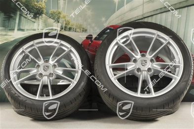 19-/20-inch Carrera summer wheel set, wheel rims 8,5J x 19 ET52 + 11,5J x 20 ET67 + Pirelli summer tyres 235/40 R19 + 295/35 R20, with TPM