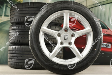 18" Boxster IV summer wheels set, rims 8J x 18 ET57 + 9,5J x 18 ET49,  Good Year  Eagle F1 summer tires 235/45 R18 + 265/45 R18