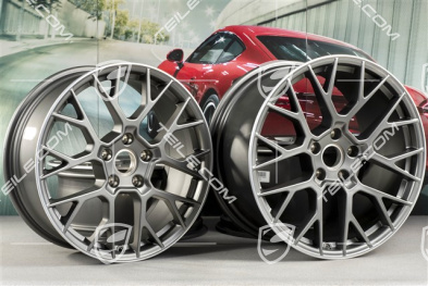 20+21-inch wheel rim set RS Spyder, rims: front 8,5J x 20 ET53 + rear 11,J x 21 ET67, platinum satin matt