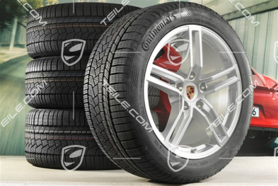 19-inch Panamera Winter wheel set, wheel rims 9J x 19 ET64 + 10,5J x 19 ET62 + Continental Winter Contact TS860 S winter tyres 265/45 R19 + 295/40 R19, silver